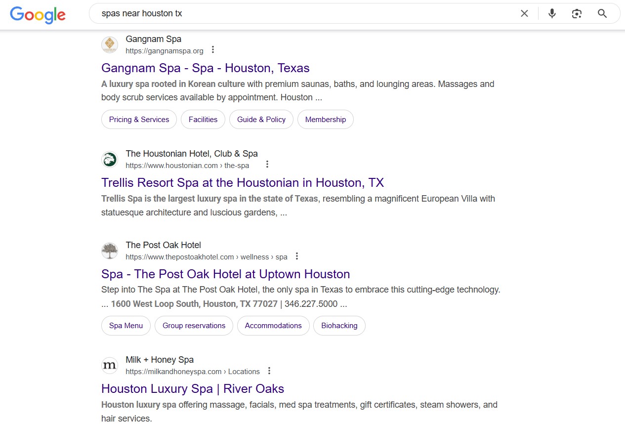 digital marketing for spas organic