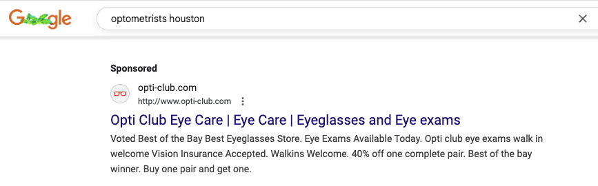 optometrist sponsored