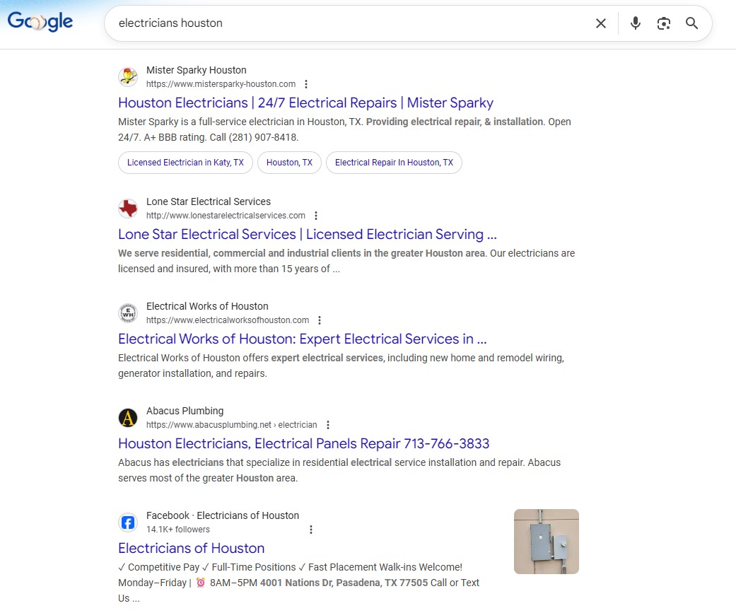 digital marketing for electricians